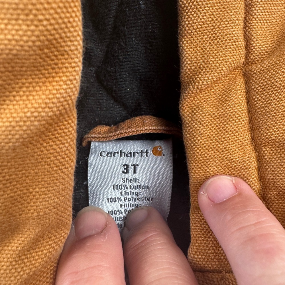 Carhartt Toddler 3T Full Zip Hooded Brown Jacket Distressed Brown - Picture 4 of 6